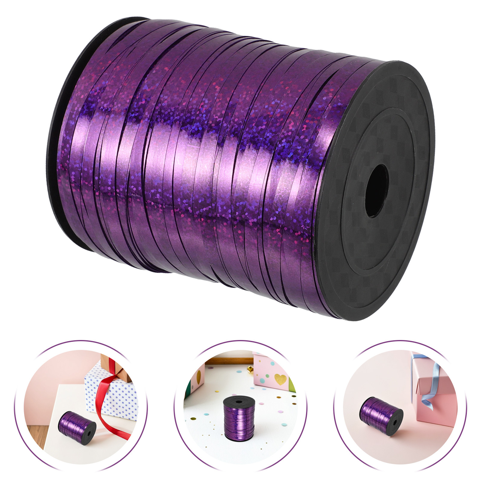 Florist Supply Ribbon - 2Pcs Shiny Metallic Red Balloon Ribbon