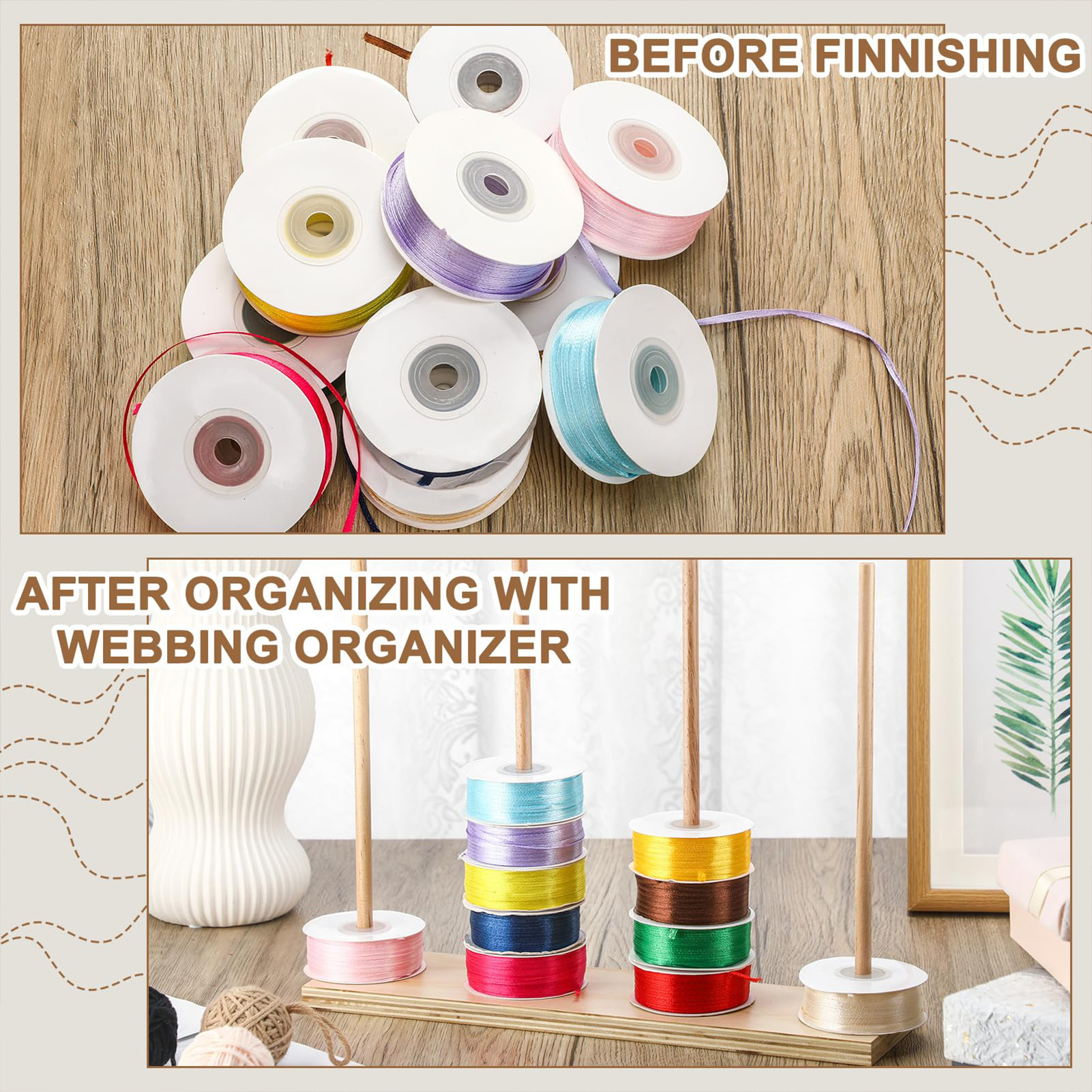 Wooden Ribbon Rack Storage Org - Florist Supply Ribbon recensie en prijs