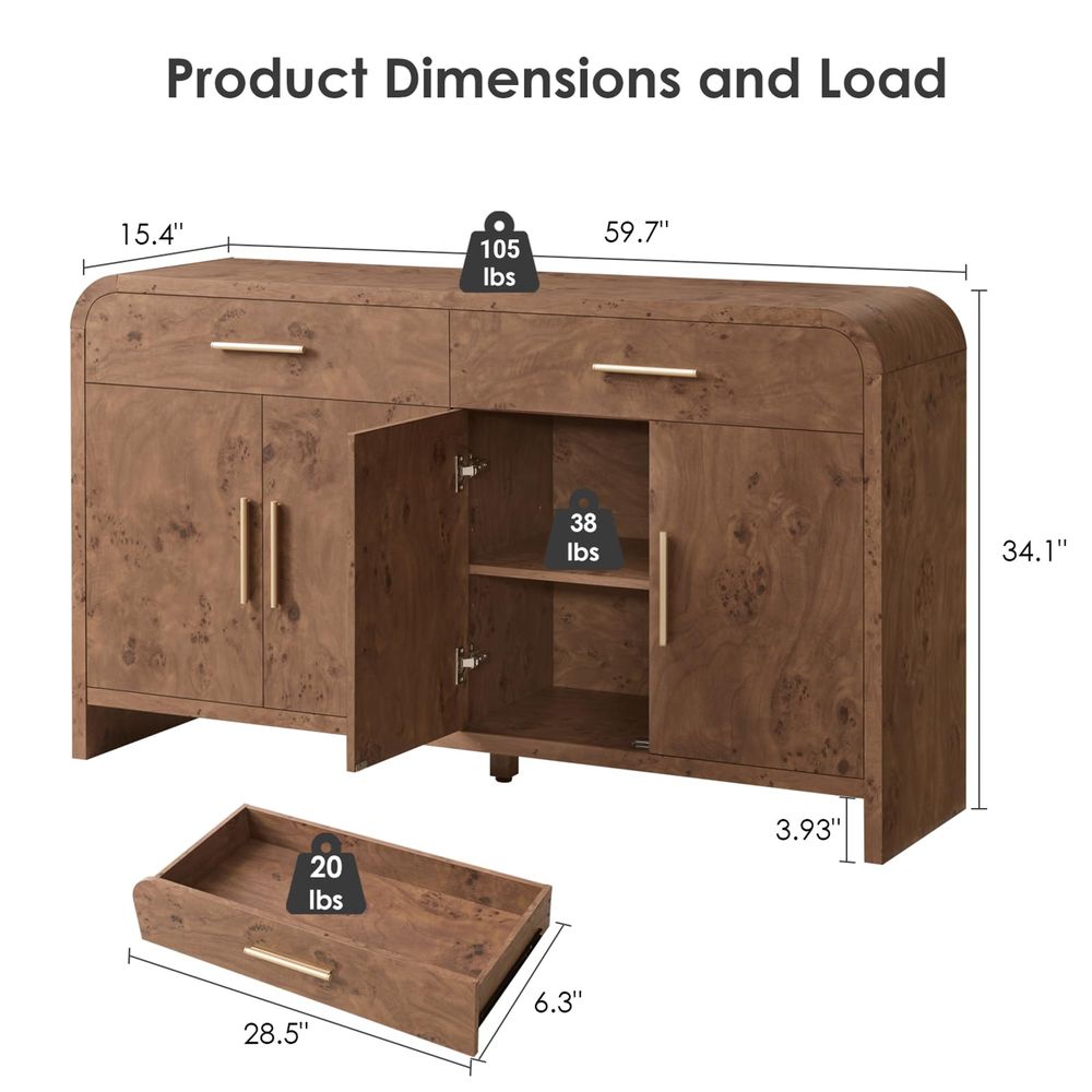 Sideboard Buffet Cabinet with  - B&J Florist Supply Nyc recensie en prijs