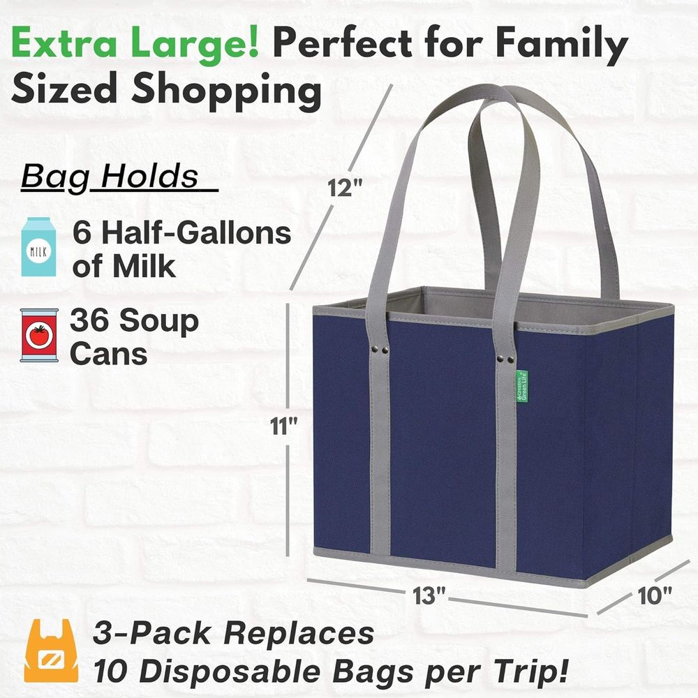 Reusable Grocery Bags (3 Pack) - B&J Florist Supply Nyc recensie en prijs