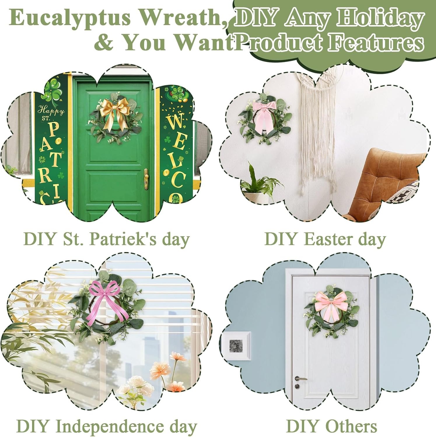 1/2/4Pcs Artificial Garland Gr - Eucalyptus Preserved recensie en prijs