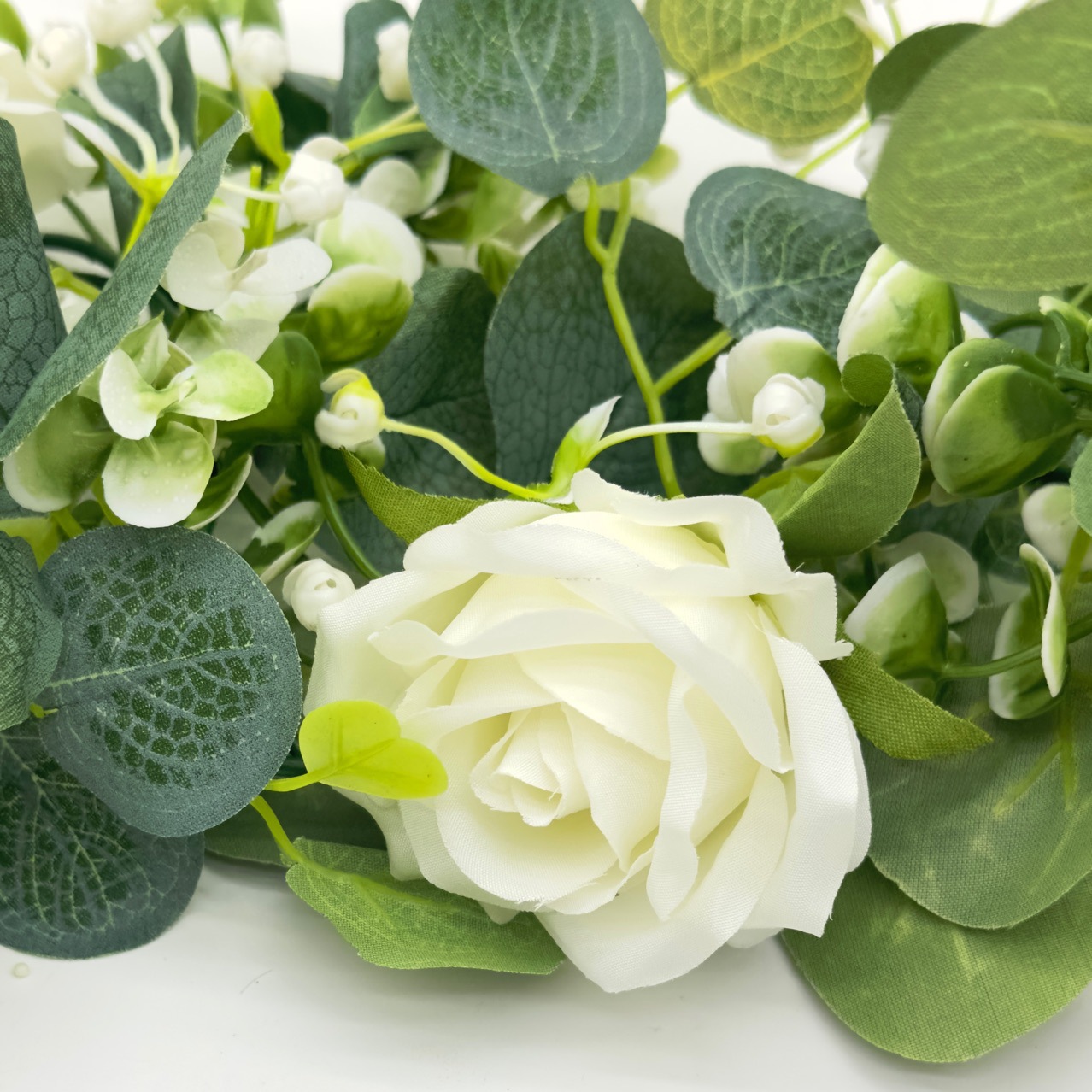 1pc Artificial White Rose Flow - Eucalyptus Preserved recensie en prijs